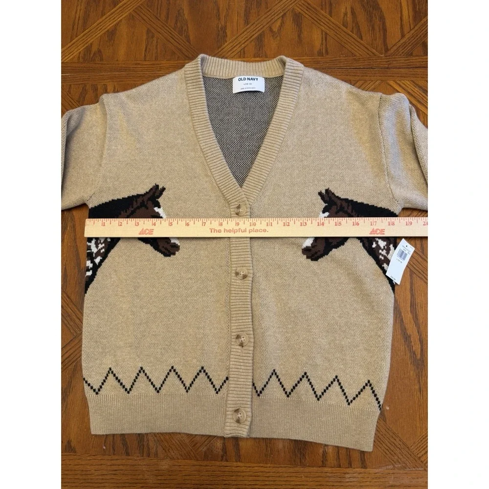 Old Navy Girls Horse Slouchy Woven Knit Cardigan Sweater Size L (10-12)